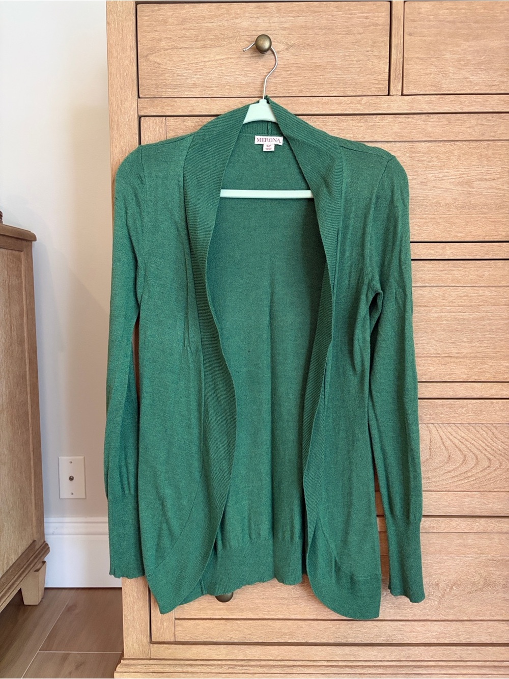 Merona Forest Green Lightweight Open-Front Cardigan
